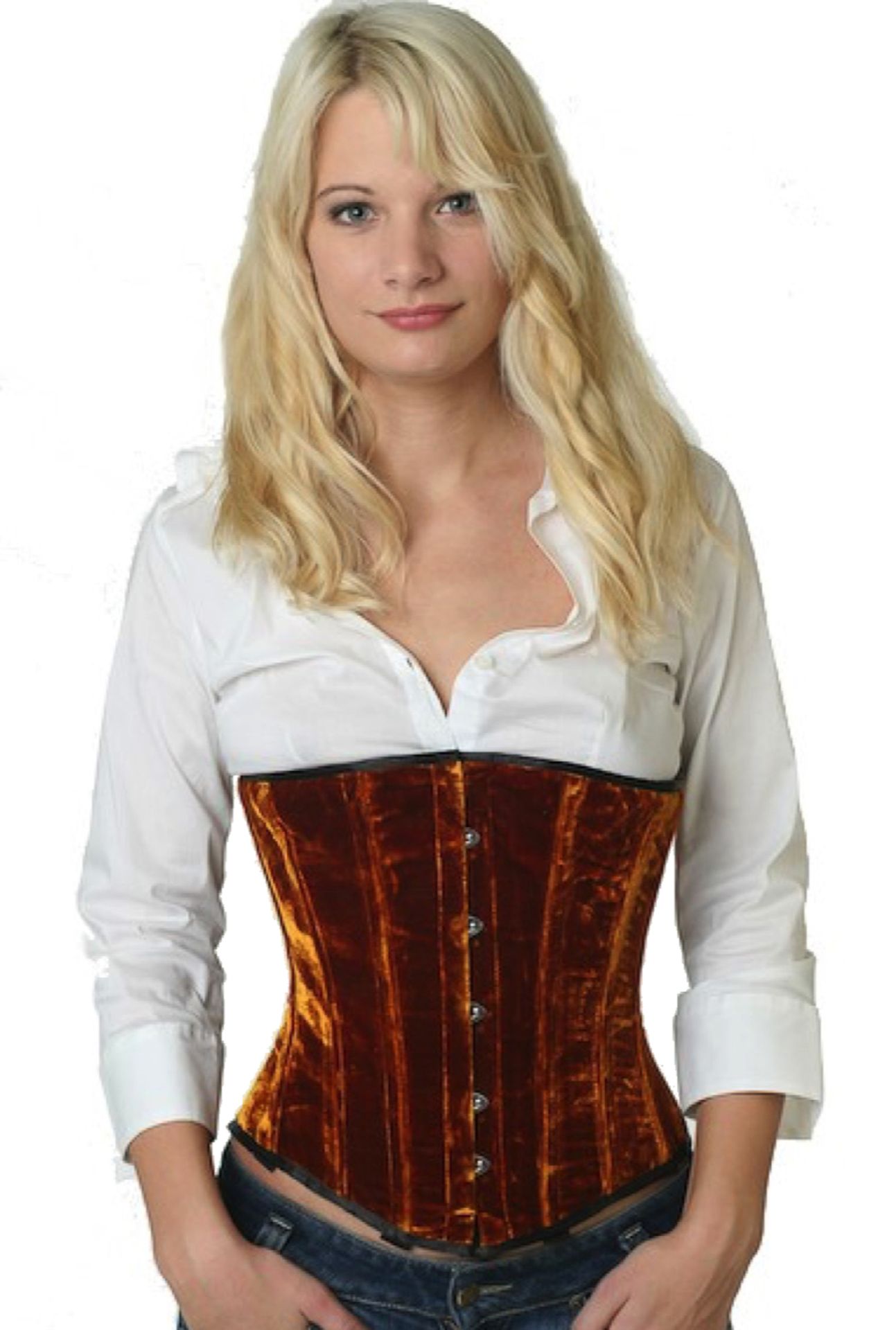 Velvet corset, black Our underbust bodice is made of black velvet a